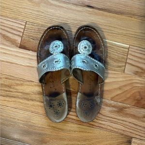 Well loved gold Jack Rogers Jacks flats size 8